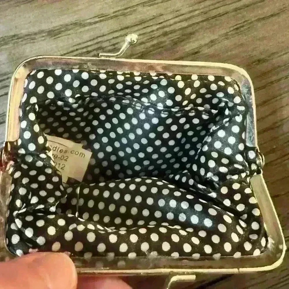 Caboodles hot pink small coin purse. Lined with black polka dots. - Picture 4 of 6